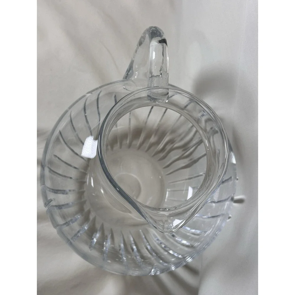 Block Hand Cut Crystal Pitcher 70oz Round‎ Water Juice Decanter Poland